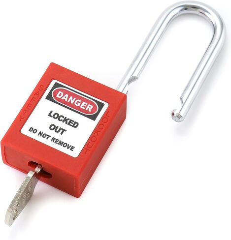 QWORK Red Lockout Tagout Safety Padlock, 5 Padlocks with 5 Keys, Keyed Alike, Red in Saudi Arabia