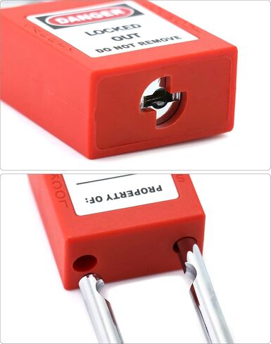 QWORK Red Lockout Tagout Safety Padlock, 5 Padlocks with 5 Keys, Keyed Alike, Red in Saudi Arabia