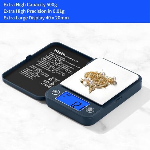 Vitafit 500g Digital Pocket Gram Scale 0.01g Accuracy, Weighing Professional Since 2001, High Precision Scale Grams for: Lab, Food, Kitchen, Coffee, Jewelry; Black in Saudi Arabia