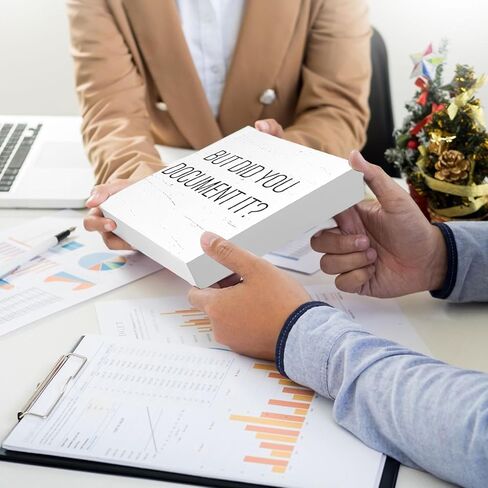AOCEAN 1 قطعة مكتب البلد صندوق خشبي علامة ديكور مكتب علامة للمنزل مكتب ساحر جدار الجرف الديكور روح الدعابة "لكن هل قمت بتوثيق ذلك" علامة كتلة خشبية in Kuwait