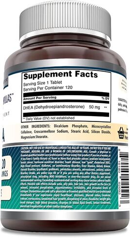 Amazing Formulas DHEA Supplement | 50 Mg Per Serving | 120 Tablets | Non-GMO | Gluten-Free | Made in USA in Saudi Arabia