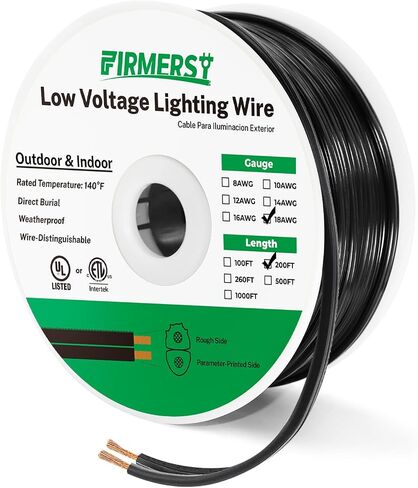FIRMERST 18/2 Low Voltage Landscape Lighting Copper Wire 100 Feet SPT-2W in Kuwait