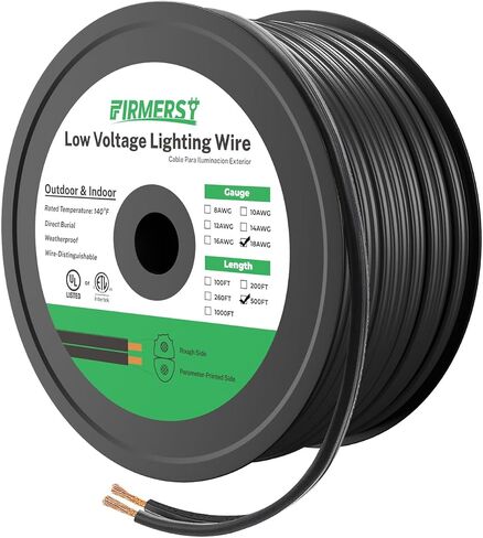 FIRMERST 18/2 Low Voltage Landscape Lighting Copper Wire 100 Feet SPT-2W in Kuwait