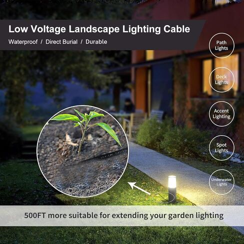 FIRMERST 18/2 Low Voltage Landscape Lighting Copper Wire 100 Feet SPT-2W in Kuwait