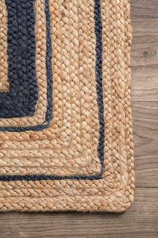 Natural Jute Rug in Square Design Handmade Area Rug for Home Decor, Kitchen, Hallway, Living Room (24 x 24 Inch (2 Feet Square), Beige) in Saudi Arabia