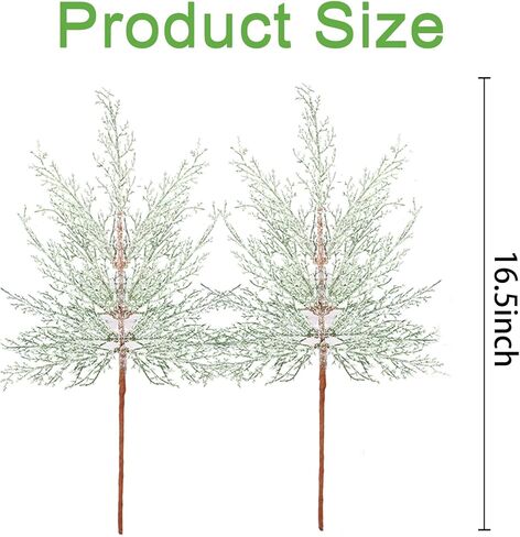 SMARTSWORD 20 قطعة من إبر الصنوبر الاصطناعي فروع 10 بوصة ثلجي عيد الميلاد فروع الصنوبر فو الصنوبر يختار الأغصان متجمد الصنوبر يختار DIY بها بنفسك عيد الميلاد الديكور الشتاء عطلة الزهور يختار الطرف in Kuwait