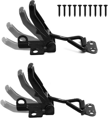 2 Pack Adjustable Black Toggle Clamp Latch(4002) Heavy Duty 550 lbs Capacity Toggle Latch & Quick Release Metal Pull Latches, Easy to Install for Lid Box Case Door Smoker(come with 10pcs 0.78" Screws) in Kuwait