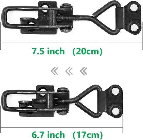 2 Pack Adjustable Black Toggle Clamp Latch(4002) Heavy Duty 550 lbs Capacity Toggle Latch & Quick Release Metal Pull Latches, Easy to Install for Lid Box Case Door Smoker(come with 10pcs 0.78" Screws) in Kuwait
