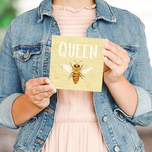 Simply Said, INC Small Talk Bee Sign - Home is Where Your Honey is - 5.25 x 5.25 inch Wood Sign - Honey Bee Decor - Gift for Bee Lovers - Made in USA - STS1295 in Saudi Arabia