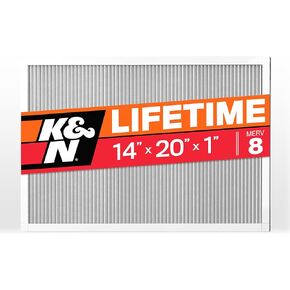 K&N 14X20X1 HVAC Furnace Air Filter, Lasts a Lifetime, Washable, Merv 13, the Last HVAC Filter You Will Ever Buy, Breathe Safely at Home or in the Office, HVC-13-11420