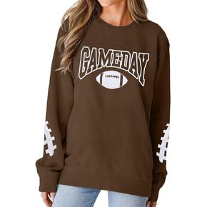 FAYALEQ Game Day Sweatshirts Women Football Sweatshirt Football Rugby T-Shirts Casual Game Day Fan Pullover Top