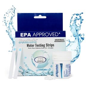 Aquatabs Marine Starter Kit: Water Tablets Purification for Drinking, Includes Water Chlorine Test Strips for Food Service & Water Flow Meter, EPA, NSF Certified, Maintains Safe Water System for Boat
