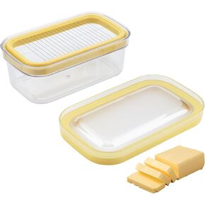 Butter Slicer Cutter, Butter Dish with Sealed Lid for Fridge, Rectangle Butter Keeper Butter Container for Counter Top, Butter Box Easy Cutting and Storage Sticks Butter Case