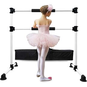 Wesky Double Ballet Barre Portable 4FT Adjustable Freestanding Ballet Barre Fitness Stretching Dancing Bar for Home Studio Adult and Kids