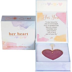 Handmade in USA Stained Glass Heart & Loving Saying for Special Women in Your Life on Mother's Day, Birthday, Wedding Day, Gift for Sister/Cousin, Mother, Godmother, Goddaughter - Thank You Friend