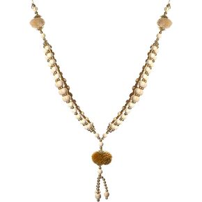 Aditri Creation Artificial Brown Beaded Ribbon Garland Haar Mala for Idol-Mala for God, Pooja Sringar Articles ornament Indian Traditional Laxmi Ganesh Idol Jewel Mala Decor Decorations (size:-8")