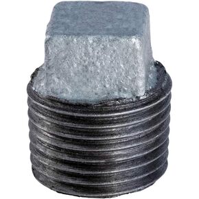 GMPL0340-5 Galvanized Pipe Plug Fitting, Malleable Iron with Square Head Threaded Connector Connects to 3/4 Inch (Pack of 5)