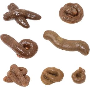 Honbay 7PCS Lifelike Simulation Poo Artificial Dogshit Cat Poop Wacky Decorations Realistic Fake Poo Turd Prank Gags Models Ornaments for Halloween April Fools' Day Prank Party Supplies