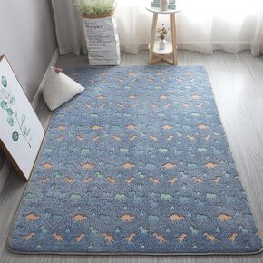Luminous Area Rug Glow in The Dark for Bedroom Living Room, Unique Soft Washable Modern Indoor Rugs for Children Dorm Home Decor, Blue Dinosaur 3.3x5.2 Feet