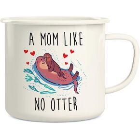 Retreez A Mom Like No Otter Other 16 Oz Enamel Stainless Steel Metal Camping Campfire Coffee Mug - Funny Humor Sarcasm Inspirational birthday gifts for mom, mum, mama, mother, mother's day gift