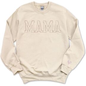 Sweatshirt For Women Embroidered Mama Mom Sweatshirt Mama Sweatshirt Embroidered Mom Sweatshirt Christmas 2023