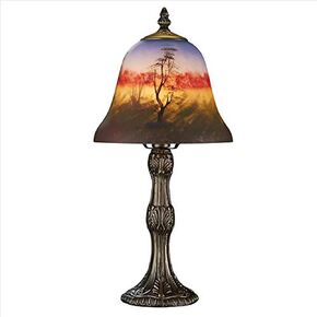 Design Toscano Le Flesselles Hot Air Balloon Illuminated Stained Glass Statue Table Lamp, full color 27 Inch