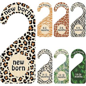 Baby Closet Dividers, Hanging Wooden Double-Sided Nursery Decor Closet Dividers for Baby Clothes, Baby Clothes Dividers for Newborn to 24 Months Size Clothes