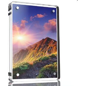 Magnetic Acrylic Picture Frames With Rounded Corners 4.25x6.25" - Perfect Frameless Picture Frame - Double Sided Picture Frame - Magnetic Acrylic Frame - Clear Acrylic Block Frame DESKTOP 2pc.set