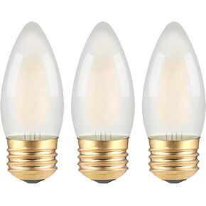 Frosted E12 LED Candle Light Bulbs 25W Equivalent- 2W Dimmable Chandelier E12 LED Bulb- 2700K Soft Warm- B11 Antique Candelabra Lightbulbs for Bedroom Pandent, Piano Lamp, Wall Sconce- 3 Count