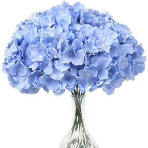 Alishomtll Hydrangea Artificial Flowers, 10 Pcs Fake Black Flowers Faux Hydrangeas Cemetery Flowers for Grave, Silk Flowers with Stems Memorial Day Flowers for Cemetery