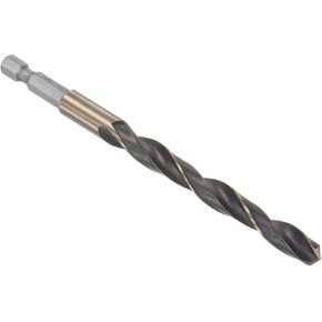 Kozelo Titanium Coated Drill Bit with 1/4" Hex Shank - [8mm x 116mm] High Speed Steel for Quick Release 135 Degree Split Point for Aluminum Alloy Iron Wood