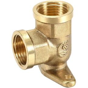 uxcell Brass Pipe Fitting 90 Degree Drop Ear Elbow G1/2 Female X G1/2 Female Crimp Fitting