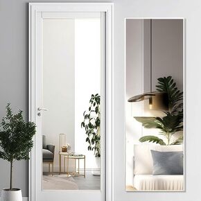 14"×48" Door Mirror,Full Length Mirror, Over The Door, Wall Mirror, Thin Frame, Aluminum Alloy, for Bedroom, Living Room, Entryway -Gold