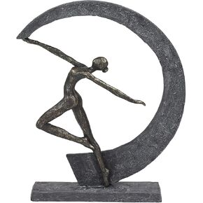 Deco 79 Resin Dancer Sculpture, 12" x 3" x 15", Gray