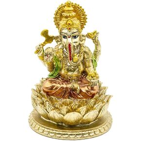 BangBangDa Hindu God Lord Ganesha Statue - India Idol Ganesh Figurine Indian Home Office Mandir Temple Pooja Item Diwali Gifts Puja Product Altar Shrine Yoga Room Medietation Room Decor