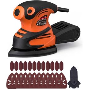 DWT 2.8A(350W) Orbital Sander, 7-Variable Speed Electric Sander, 14pcs Sandpapers(2pcs Dust-free Sandpapers) & Dust Collector, 5" 6000-13000RPM Electric Palm Sander for Woodworking/Sanding/Polishing