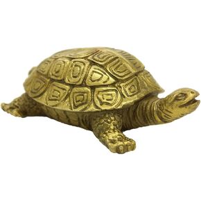 BRABUD Chinese Handmade Brass Turtle Figure Home Decorative Ornament Collectible (kaikougui3)