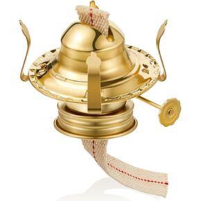 Oil Lamp Burner 3 Pieces Kerosene Oil Lamp Parts Brass Plated #2 Oil Lamp Chimney Holder Oil Lamp Replacement Burner with 1 3/16 Diameter Threaded Base for Oil Lamp Antique Hurricane Lamps