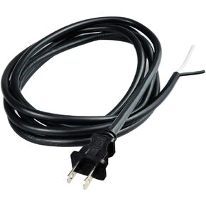2 Prong Polarized 14 Gauge 10ft Replacement Power Cord Pigtail Tool Heavy Duty 110V 115V 120V Supply Cable for AC Appliance, NEMA 1-15 Plug US SJT 14AWG (15A)