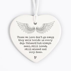 Those We Love Don't Go Away, Heart Ornament, Bereavement Keepsake, Sympathy Gift, Loss of Loved One, Memorial Ornament, Memorial Quote Decor, Thinking of You