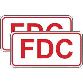 2 Pcs FDC Sign Sticker - 30 cm x 15 cm - Self Adhesive Vinyl