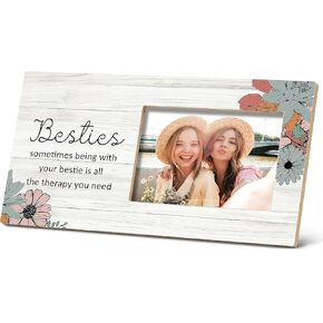 SRADMO Best Friends Picture Frame,Best Friend Birthday Gifts for Women,Gifts for Best Friend Besties BFF Soul Sister,Inspirational Friendship 12x6 inch Wooden Tabletop Photo Frame