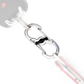 KeySmart Quick Disconnect Stainless Steel S Carabiner with Lock - Dual Carabiner Keychain Locking S Clip