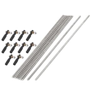 MECCANIXITY M3 Lever Steering Linkage Tie Rod End Ball Head End with Fully Threaded Rods Hardware, Pack of 10