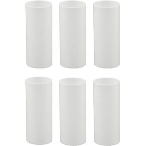 Creative Hobbies White Plastic Medium Base Chandelier Socket Candle Covers, 3 Inch Tall | 6 Pack