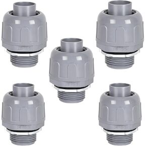 Liquid Tight Connector 1/2 in - Non-Metallic Electrical Conduit Fittings, UL Listed PVC Conduit Fitting (Straight, 34 Pack)
