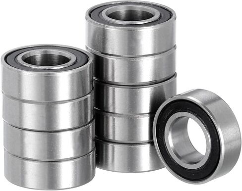 10pcs Deep Groove Ball Bearings - [6mm x 12mm x 4mm] Chrome Steel Balls for Motors Machine Tool Gearboxes Bearing Use, Double Sealed ABEC1 in Saudi Arabia