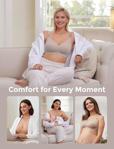 حمالة صدر للرضاعة الطبيعية من Momcozy، حمالة صدر مريحة للغاية بدون خياطة، شكل طبيعي، حمالة صدر للنوم أثناء الحمل in Kuwait