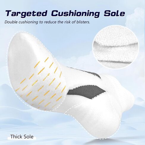 Ankle Athletic Running Socks Womens Low Cut Thick Cushioned Socks with Heel Tab 3/6 Pairs in Saudi Arabia