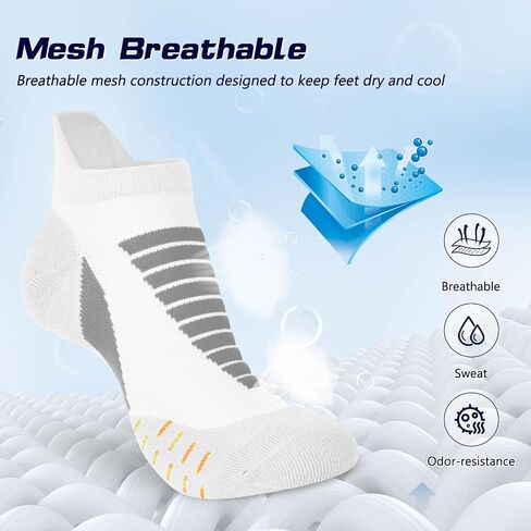 Ankle Athletic Running Socks Womens Low Cut Thick Cushioned Socks with Heel Tab 3/6 Pairs in Saudi Arabia